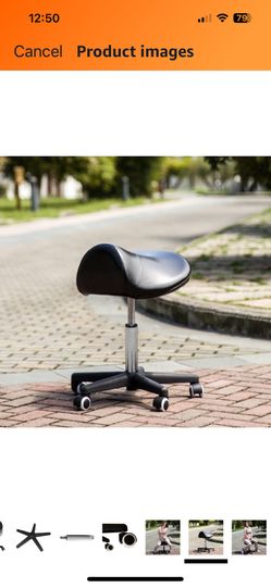 Ergonomic Black Saddle Chair