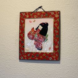 Two Vintage Signed Japanese Doll Art