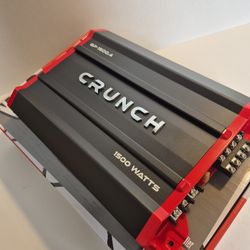 CRUNCH 1500 WATTS 4 CHANNEL BUILT IN CROSSOVER CAR AMPLIFIER ( BRAND NEW PRICE IS LOWEST INSTALL NOT AVAILABLE )