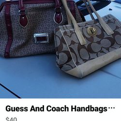 2 Handbags for 40 COACH, GUESS