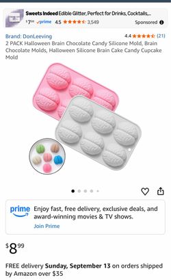 Halloween Brain Silicone Candy Mold 2-Pack