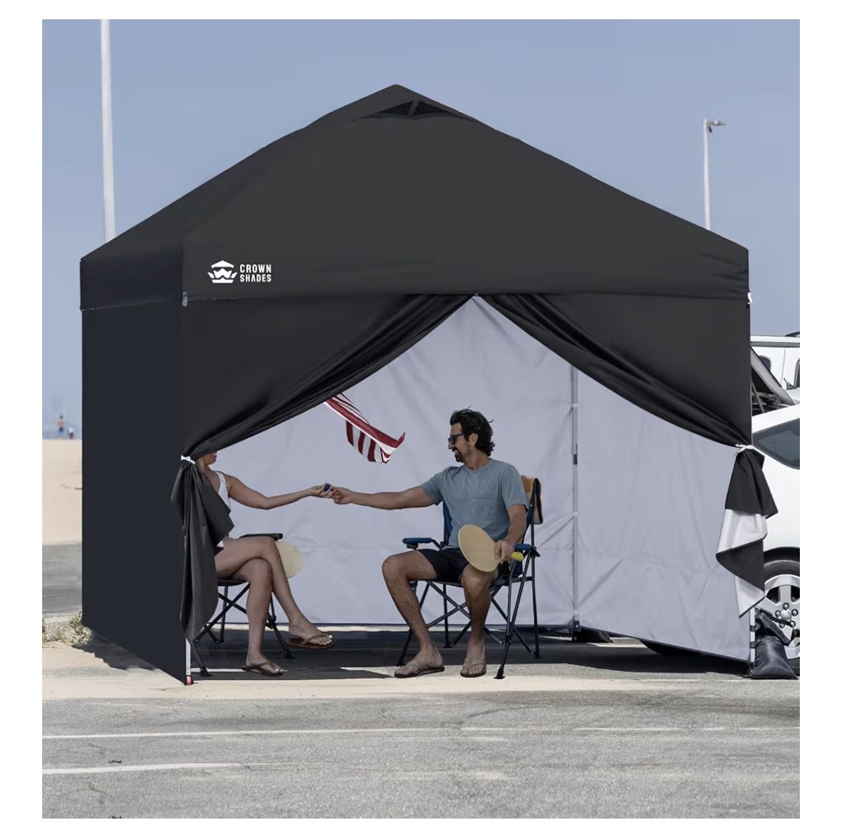 CROWN SHADES 10x10 Canopy Sidewalls (4pck) - Canopy Walls 10x10, Sidewalls for Canopy - Canopy Cover, Canopy Accessories, Black