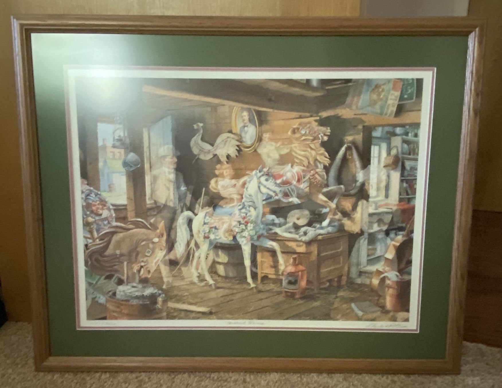 Charles Peterson Carousel Horses Collectors Edition Framed Print