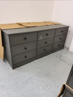 Gray Matte 9 Drawer Dresser!