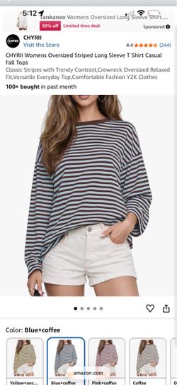CHYRII Oversized Striped Long Sleeve T-Shirt (large)