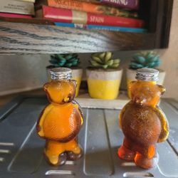 Vintage Amber Glass salt&pepper