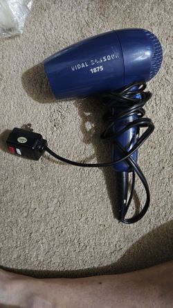 Vidal Sassoon Vintage Model VS-526 On The Go Blue Travel Hair Dryer 1875