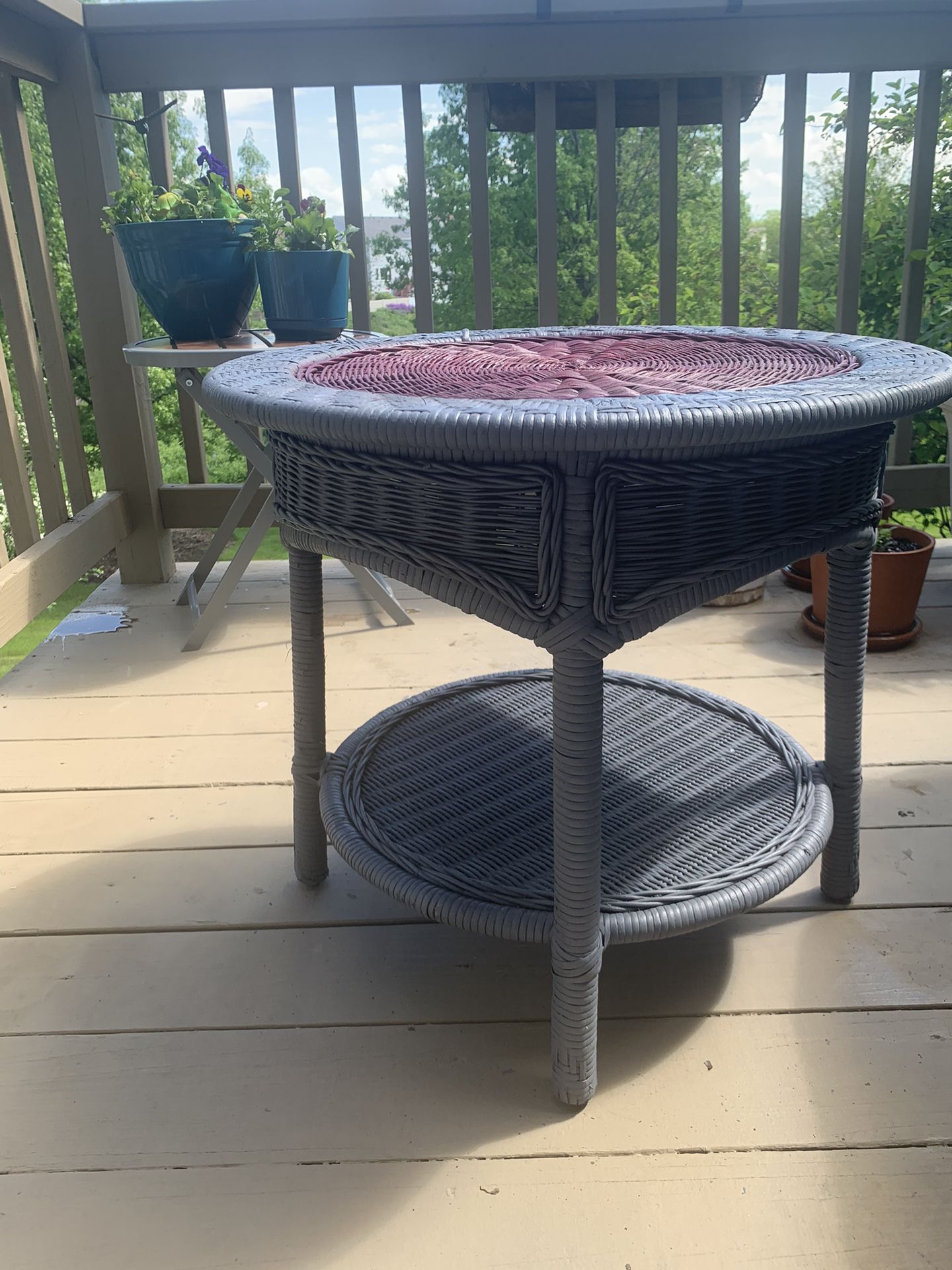 Wicker Side Patio Table