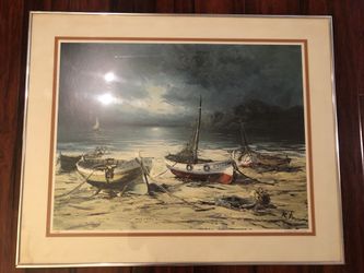 Nice Sailboat Picture with Glass Frame
