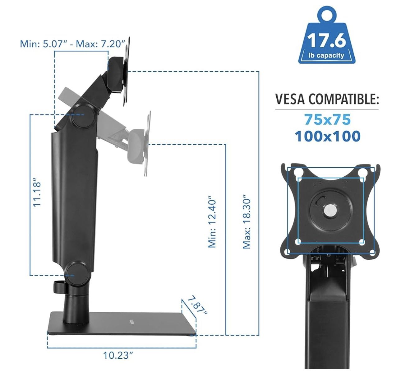 Freestanding Single Monitor Arm 17" to 32"