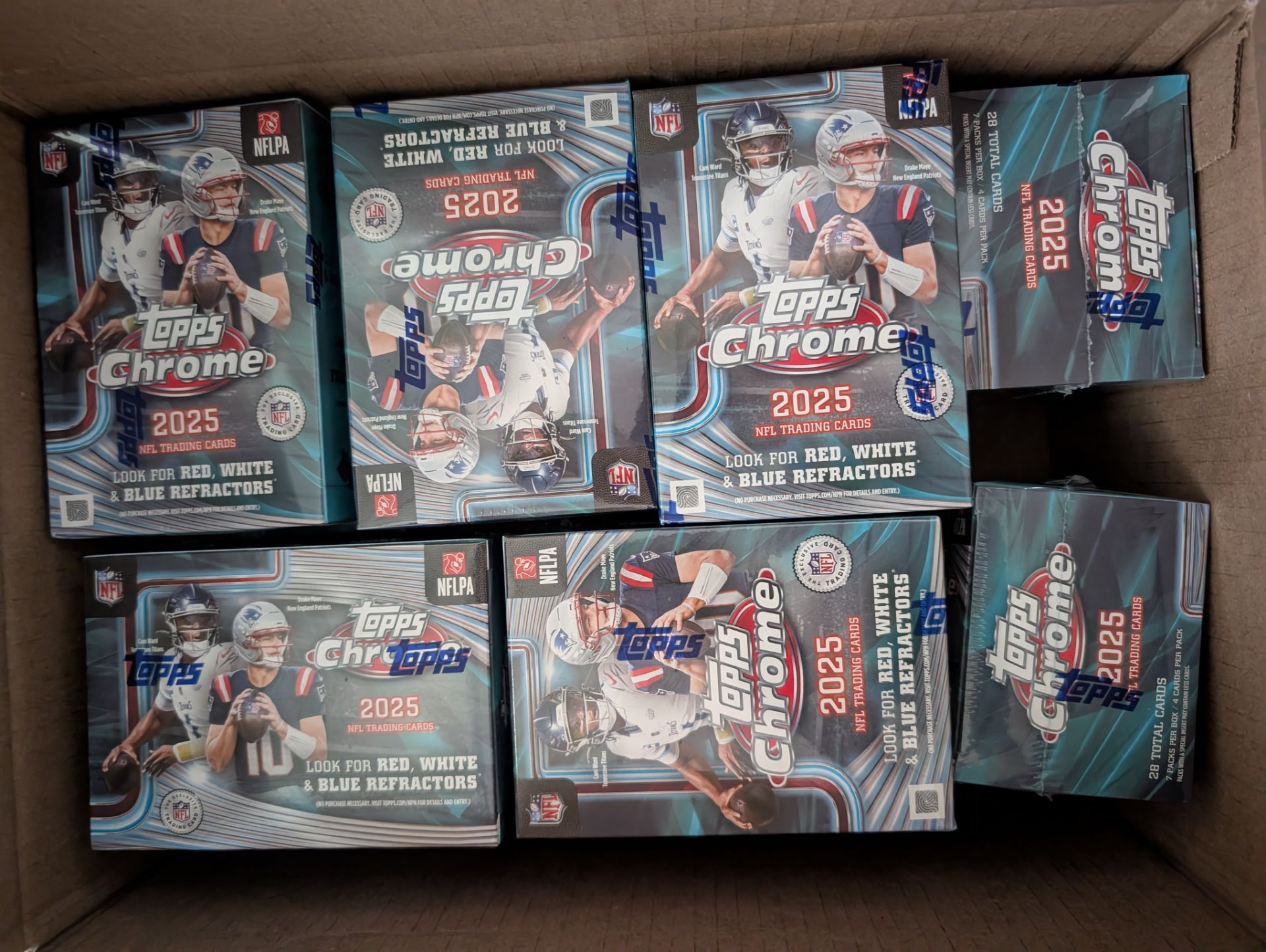 2025 Topps Chrome Football NFL Value Blaster Boxes Sealed