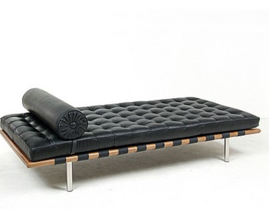 Modern Classics Barcelona daybed couch Mies van der Rohe Style Exhibition Daybed Black