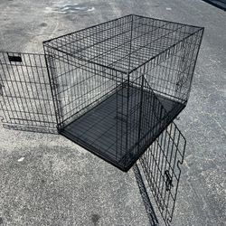 43” Double Door Pet Dog Cage Crate Containment Kennel! Great condition! 43x30x30in Great for dogs up to 100lbs