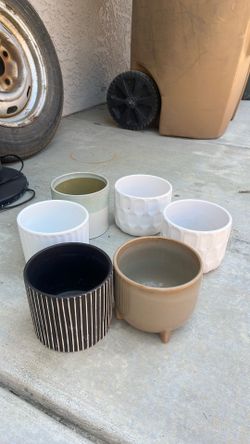 Small 5 inch ceramic pots for plants