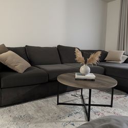 Living Spaces - Dark Gray sectional Sofa 