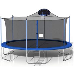Large Trampoline Safety Net And Basket Ball Hoop