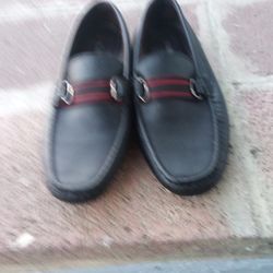 Black Slip On's With Red & Black Lace 