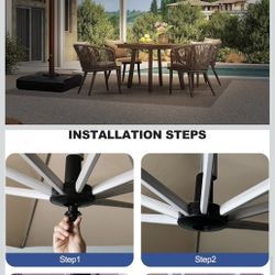 Black LED Patio Umbrella Lights with Remote, Portable Rechargeable Battery Cantilever Umbrella Light with 12 Color Mode, 3 Brightness Dimmable for Pat