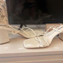 White Strappy Heels 