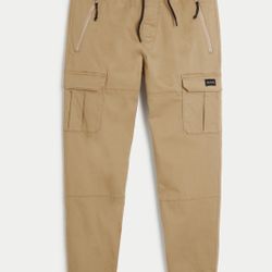 Large Men’s Twill Cargo Joggers- Hollister
