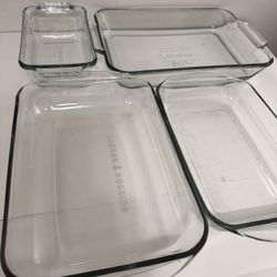 Glass Bakeware Set, 4 piece (1.5, 2, 3, 4.8 qt)