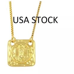Necklace Guadalupe Gold Played Square