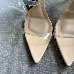 Fashion Nova Nude Clear Heels Size 7 (Brand New)