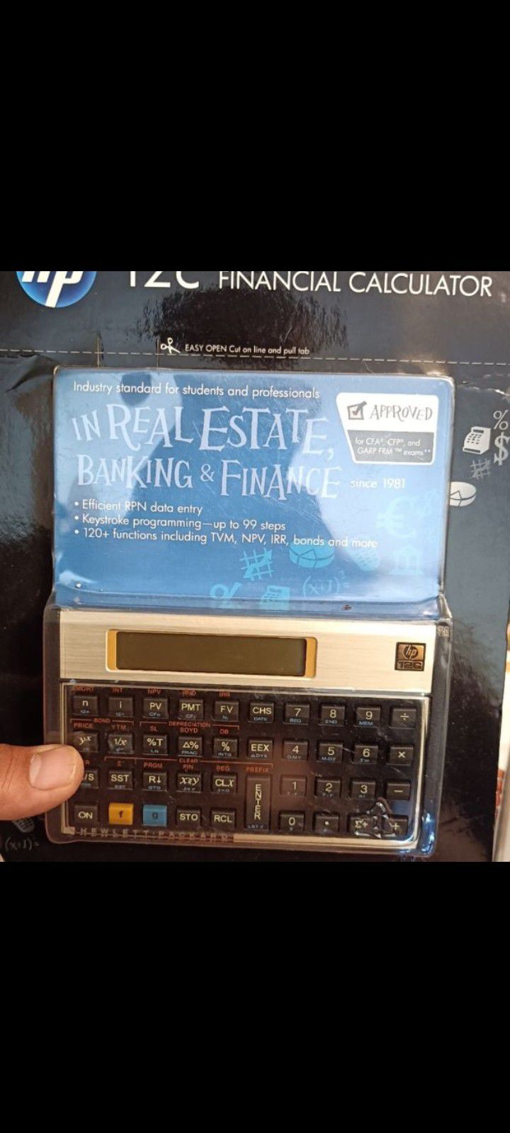 HP 12C Financial Calculator Black (HP12CPLAT)