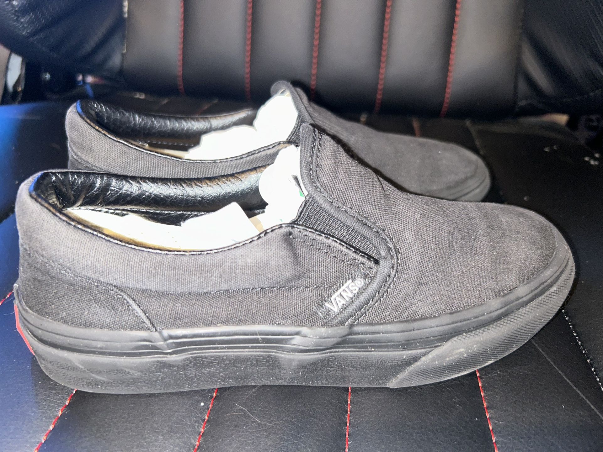 Kids Black Vans Slip On Sneakers Size 1.5