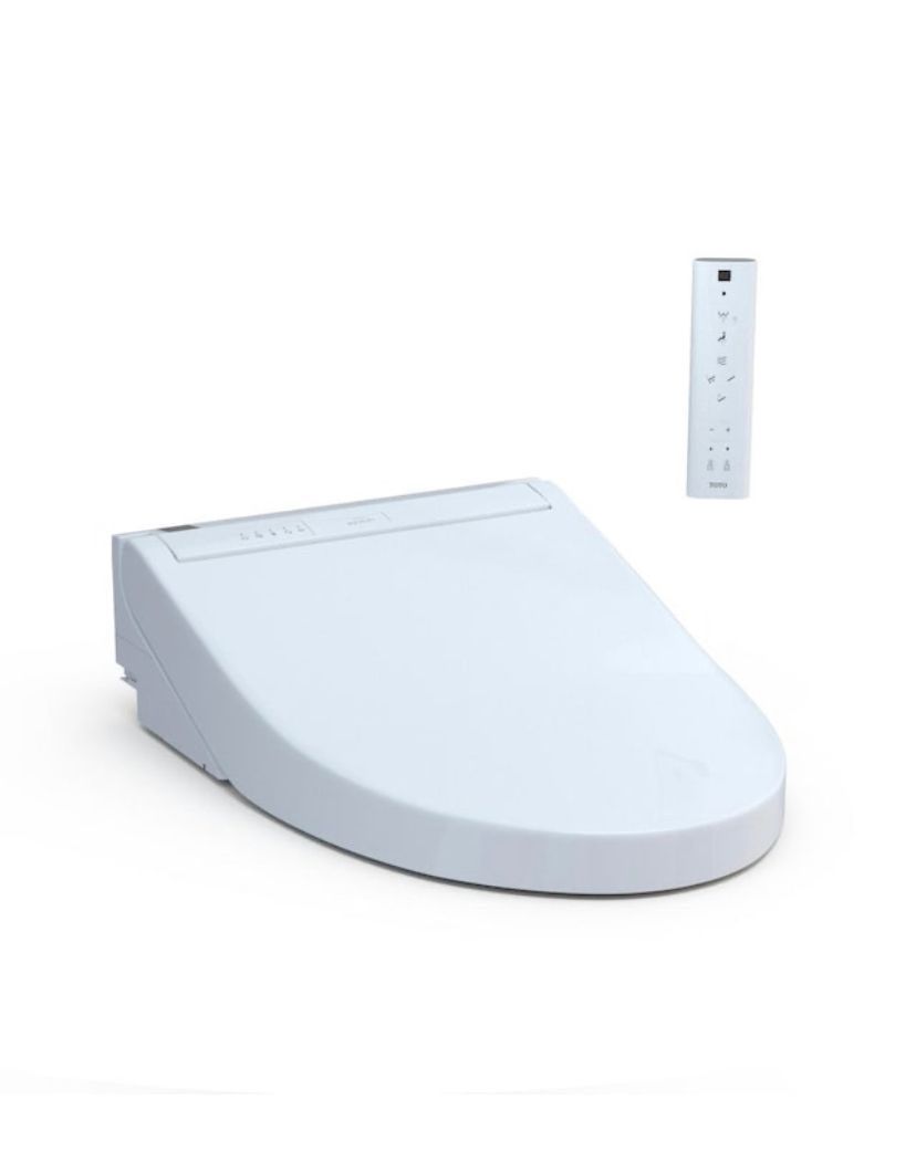 toto c5 washlet electric bidet seat for elongated toilet in cotton white & EWATER + WAND CLEANING