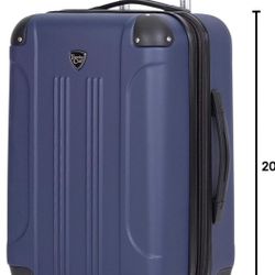 Travelers Club Chicago Hardside Expandable Spinner Luggage, Navy Blue, 22" Carry-On