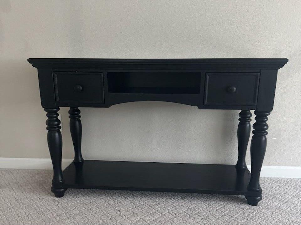 Console Table and Round Mirror