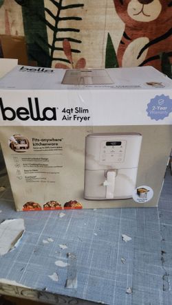 bella 4 Qt Slim Digital Air Fryer with EverGood™ Ceramic Nonstick Coating, 6 Preset Cooking Options, Oatmilk