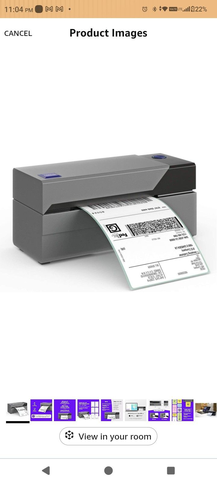 Rollo USB Shipping Label Printer