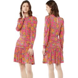 NWT Scoop NYC floral puff shoulder mini dress women Size XL (16-18) 