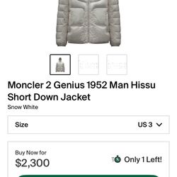 Moncler 2 Genius 1952 Man Hissu Short Down Jacket