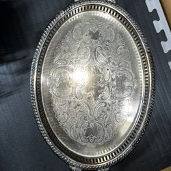 Regency Silver Plate Serving Tray with Handles