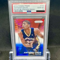2014 Prizm Red White & Blue Pulsar Anthony Davis PSA 10 Gem Mint!