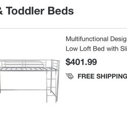 Twin Loft Bed With Slide