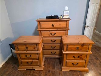 Upright Dresser and 2 Nightstands