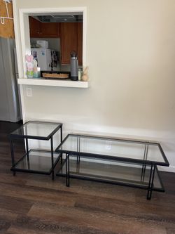 Glass Coffee Table & Side Table