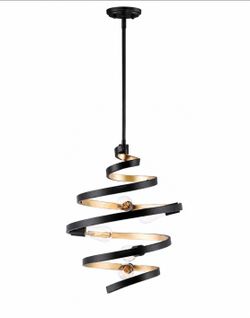 Maxim Twister 5-Light Pendant Black Gold Modern Chandelier