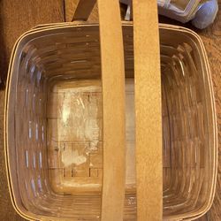 Longaberger Double Layer Basket (with Stand) and Handles and Plastic Liner- 1994