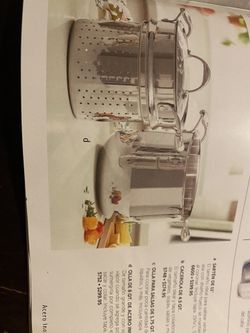 Olla De 8qt De Tripley Acero Inoxidable Con Tapa Nueva En Su Caja