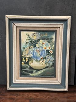 Fantastic 1974 Still Life Oil Painting Flowers signed Kurz