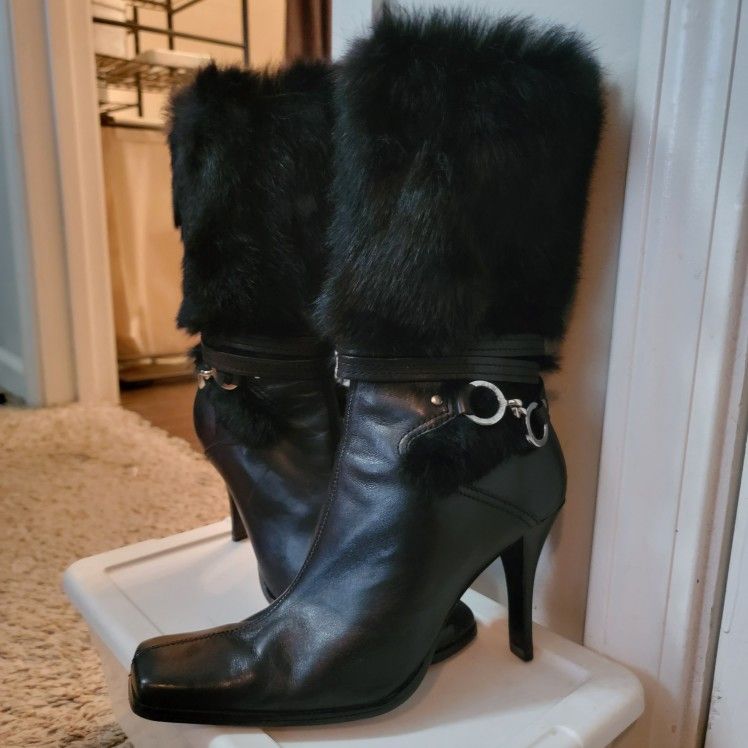Faux Fur /Leather Boots