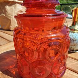 Vintage LE Smith Moon and Stars  Glassware Coffee Jar