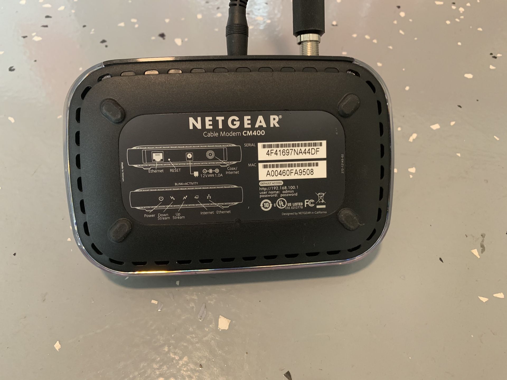 Netgear cable modem cm400