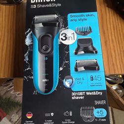 BRAUN 3010BT S3 3IN1 WET DRY SHAVER-NIB
