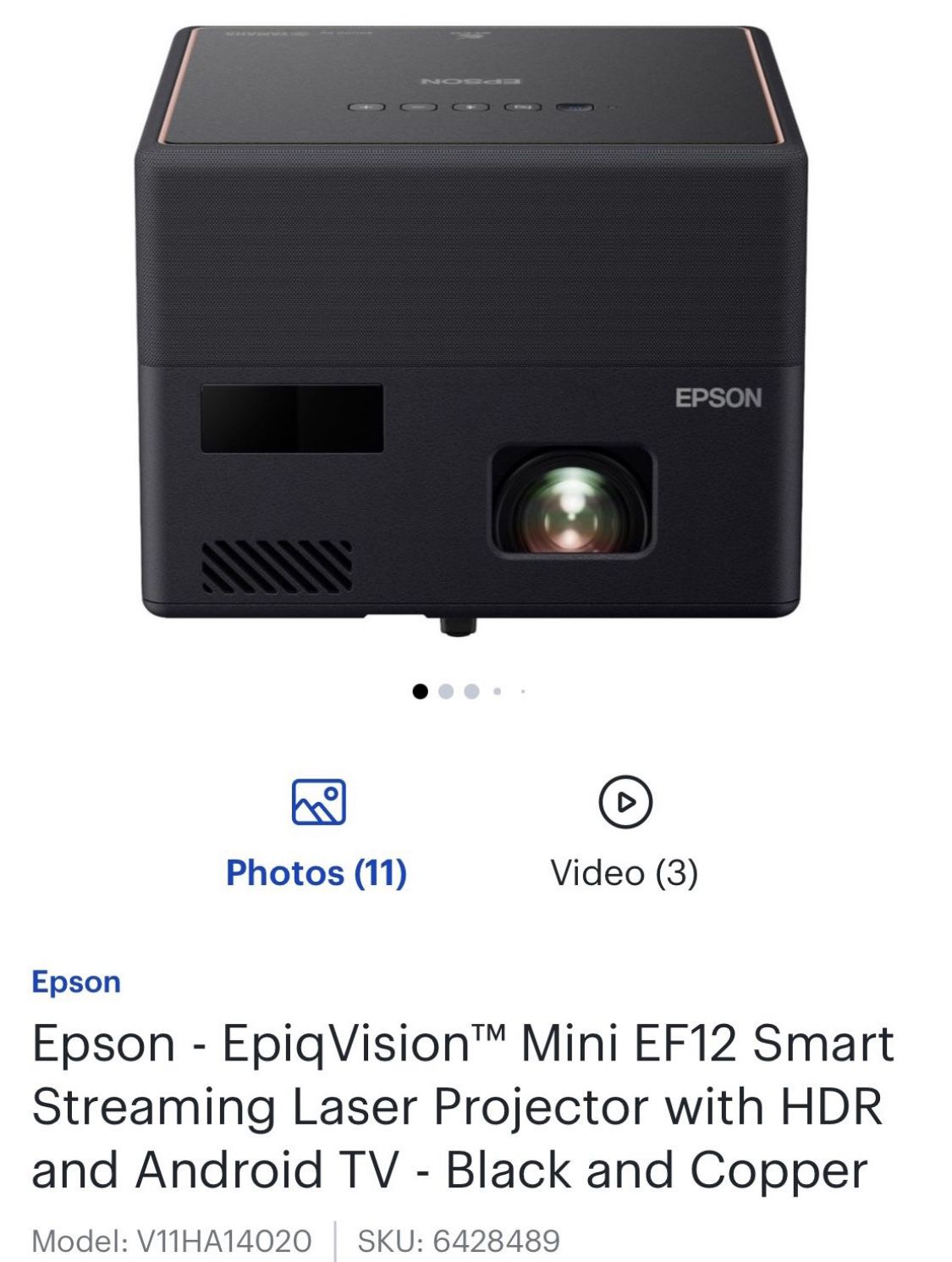 Epson EpiqVision Mini EF12, Projecteur Laser portatif
